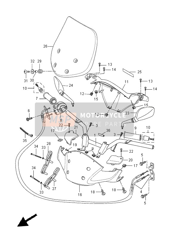 Yamaha VP250 2015 Steering Handle & Cable for a 2015 Yamaha VP250